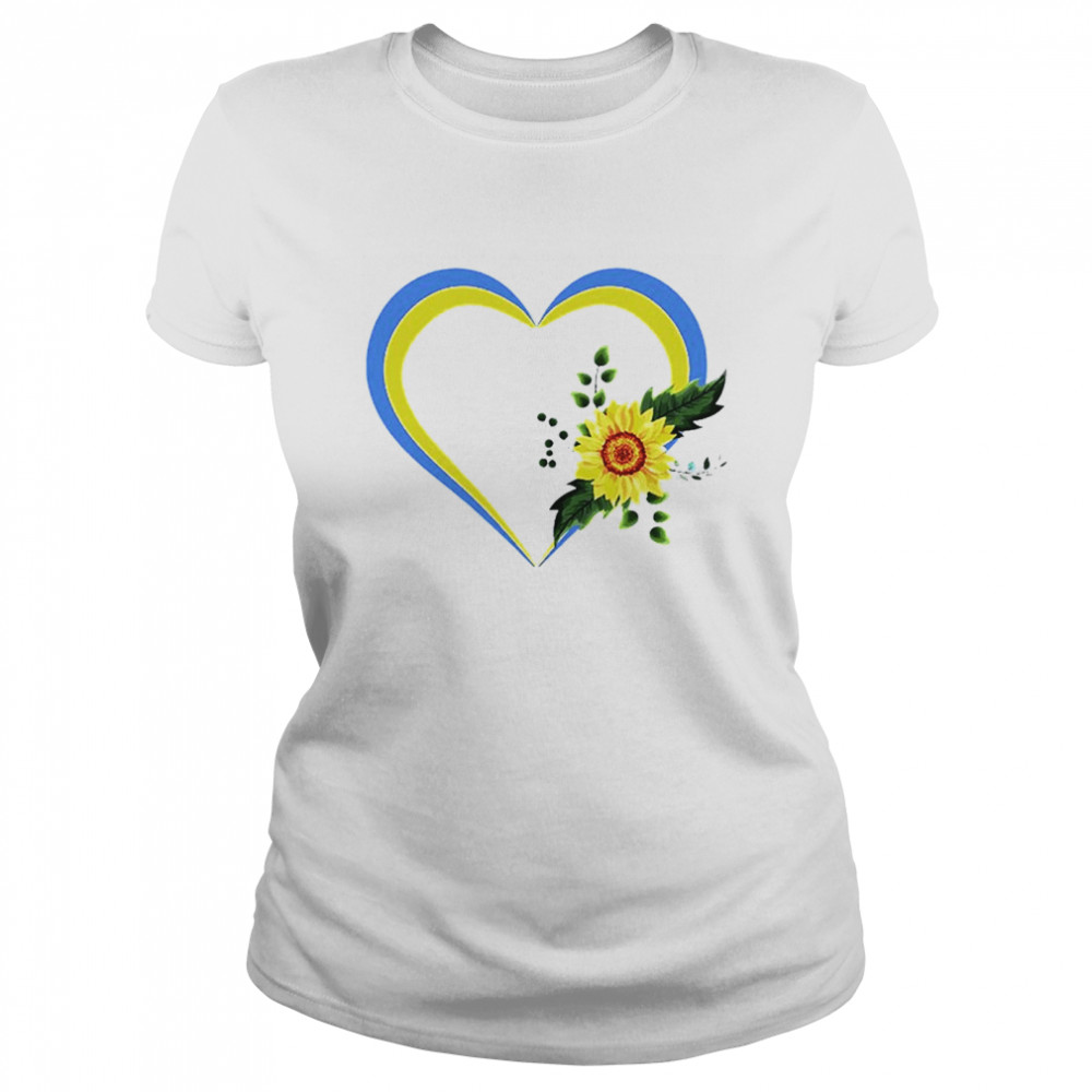 Sunflower Heart Ukraine Ukrainian Flag T- Classic Women's T-shirt