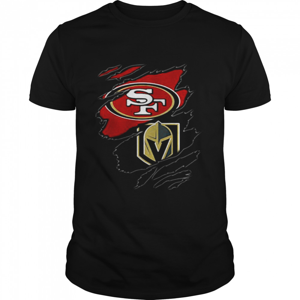 Sport 2 teams Vegas Golden Knights and San Francisco 49ers Blood inside shirt Classic Men's T-shirt