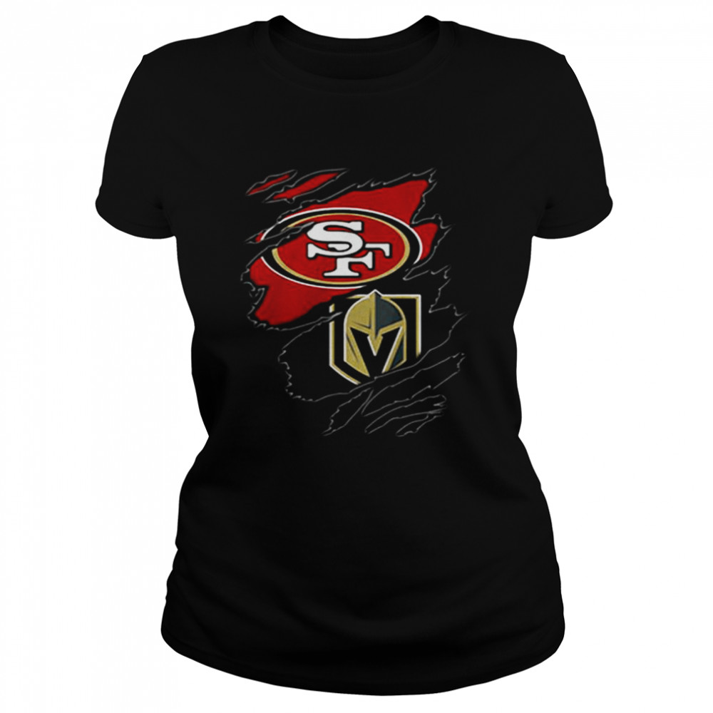 Sport 2 teams Vegas Golden Knights and San Francisco 49ers Blood inside shirt Classic Women's T-shirt