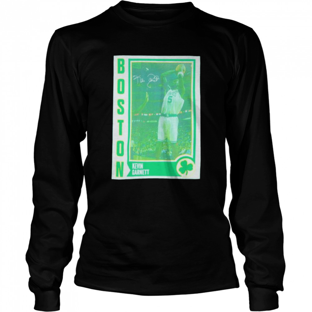 Retro Card Boston Celtics Kevin Garnett shirt Long Sleeved T-shirt