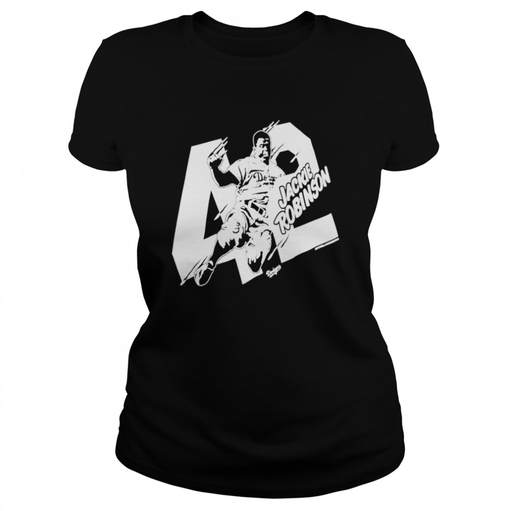 Sliding 42 Brooklyn Dodgers Jackie Robinson shirt Classic Women's T-shirt