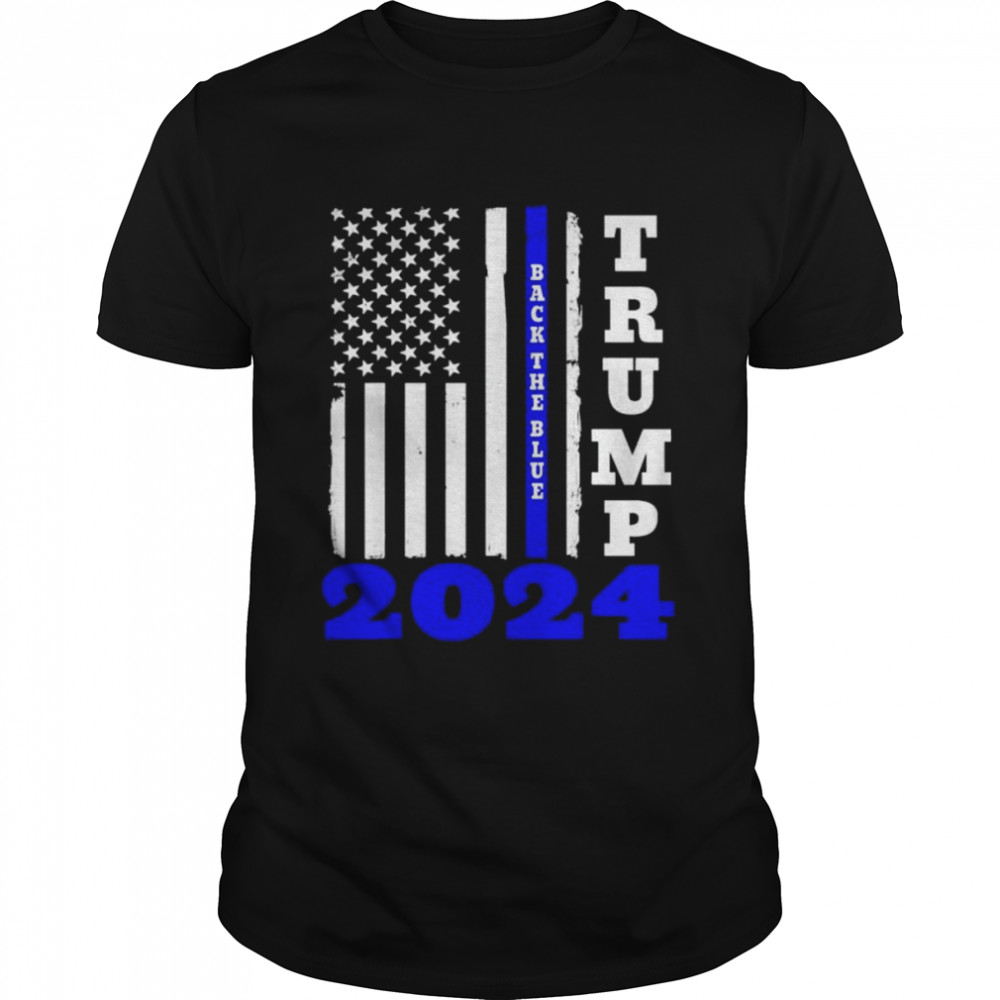 Trump 2024 Back The Blue American Flag 4th Of July shirt Classic Men's T-shirt