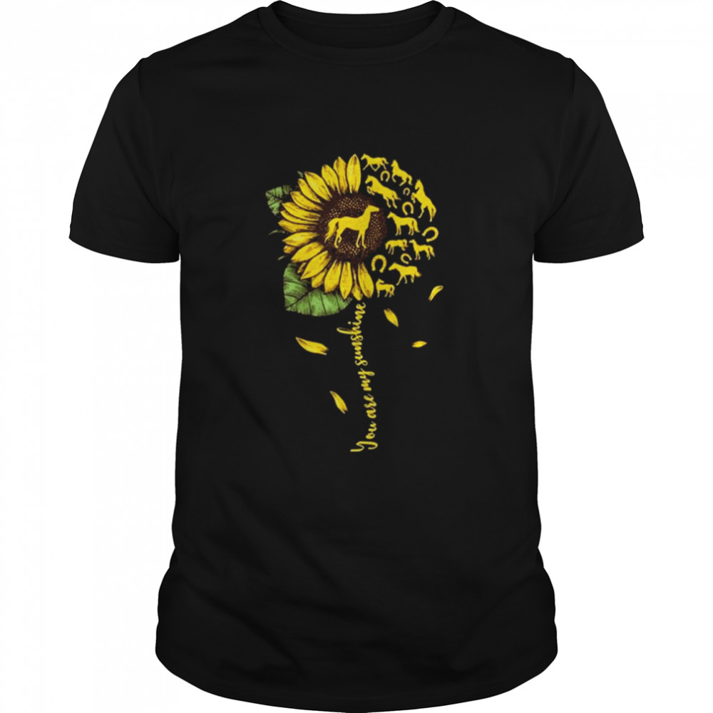 You are my-sunshine horse lover sunflower print on back shirt