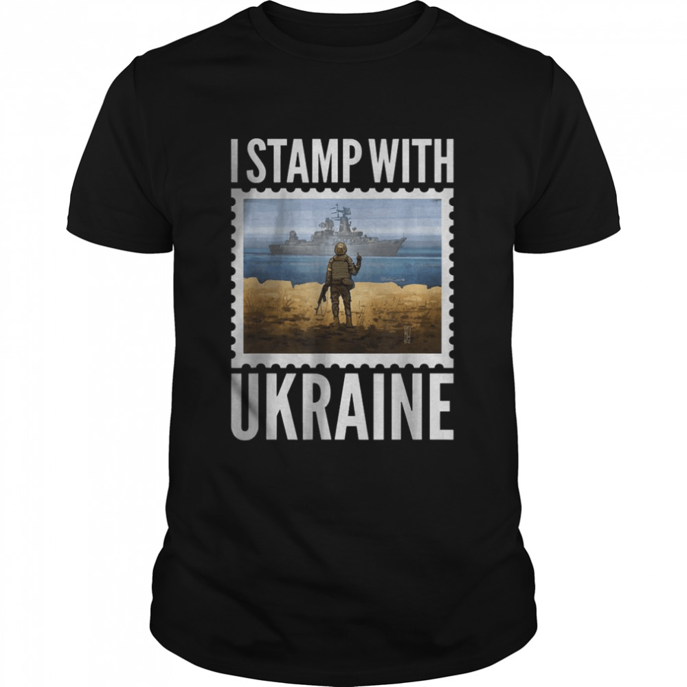 I Stamp With Ukraine Postage Stamp Flag Pride Funny 2022 T-Shirt