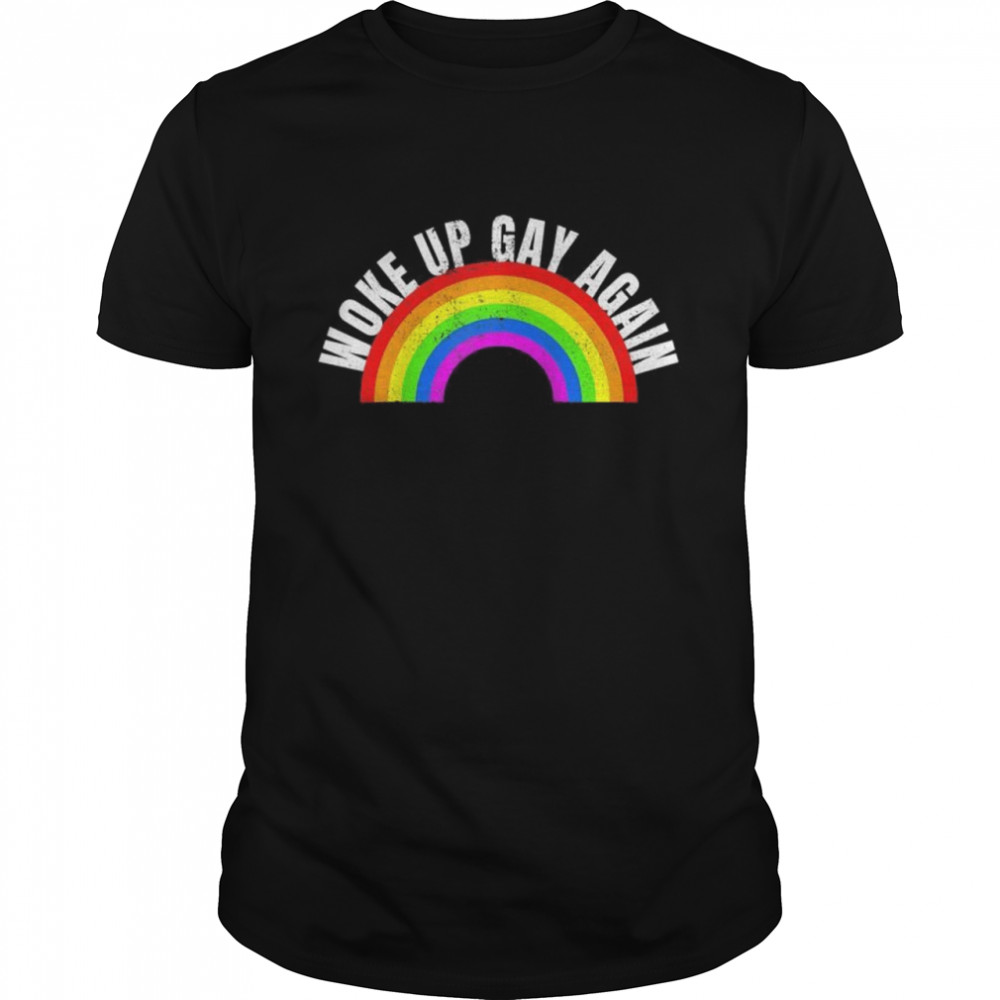 Witzige RegenbogenFlagge Woke Up Gay Again, LGBTZitate Raglan Shirt