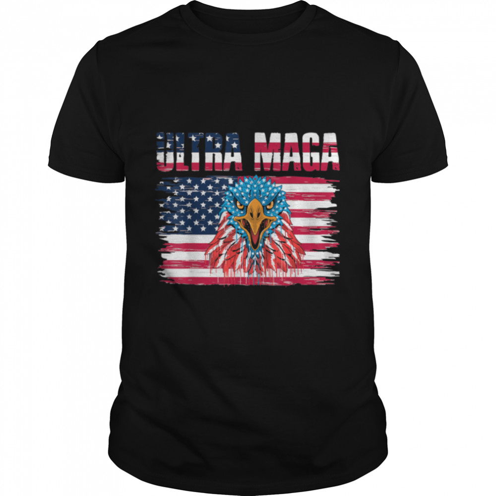 Anti Joe Biden Ultra Maga  Funny Anti Biden US Flag T- B0B185C24G Classic Men's T-shirt