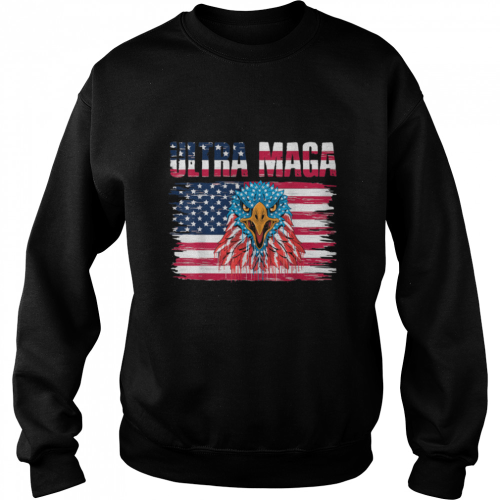 Anti Joe Biden Ultra Maga  Funny Anti Biden US Flag T- B0B185C24G Unisex Sweatshirt