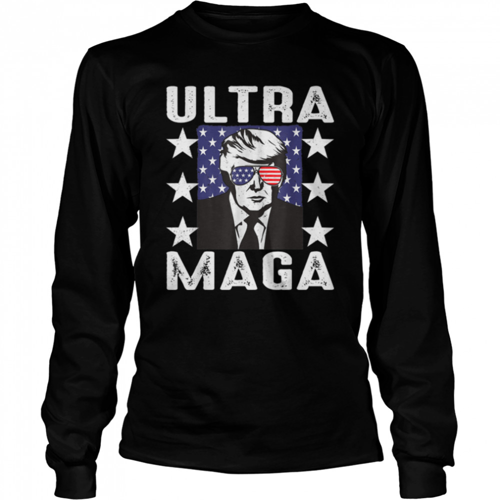 Anti Joe Biden Ultra Maga Proud Ultra-Maga Vintage Retro T- B0B18GH8WR Long Sleeved T-shirt