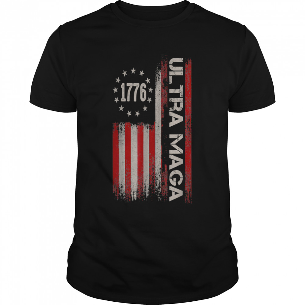 Anti Joe Biden Ultra Maga USA Flag Trump Quote T-Shirt B0B186GCJ7