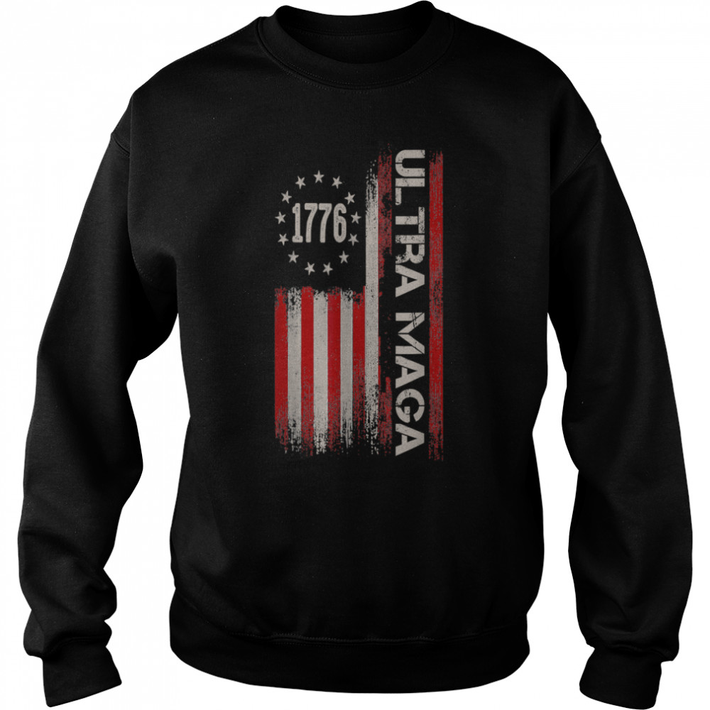 Anti Joe Biden Ultra Maga USA Flag Trump Quote T- B0B186GCJ7 Unisex Sweatshirt