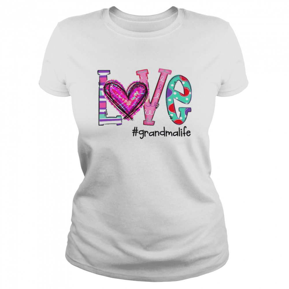 Damen Love Grandma Life Of Hearts Valentinstag Langarmshirt  Classic Women's T-shirt