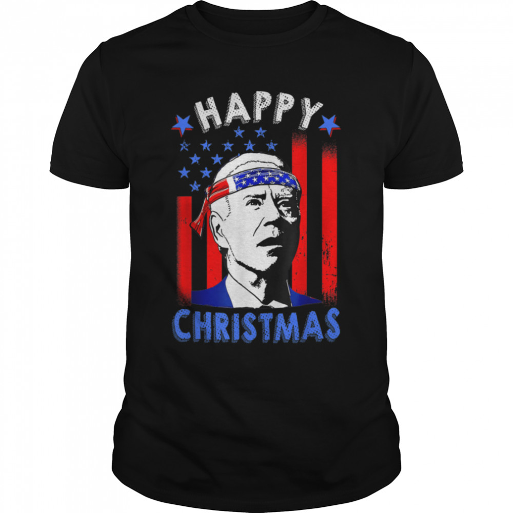 Funny Joe Biden Happy Christmas American Flag 4th Of July T- B0B188XX5Y Classic Men's T-shirt