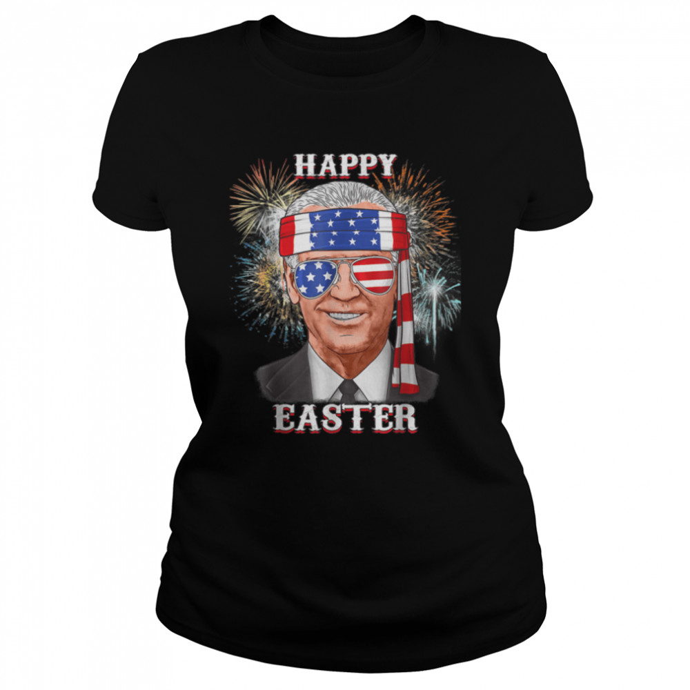 Happy Easter Confused Joe Biden 4th Of July Funny T- B0B1878YCX Classic Women's T-shirt