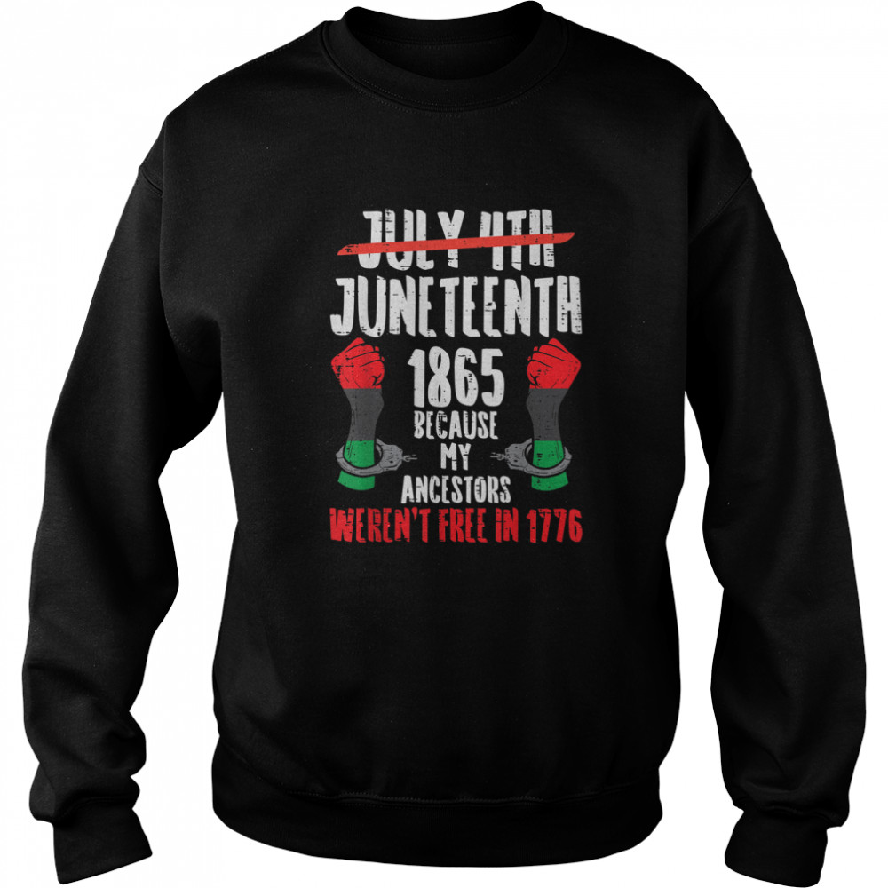 Juneteenth 1865 African Fist Black History Pride BLM Gift T- Unisex Sweatshirt