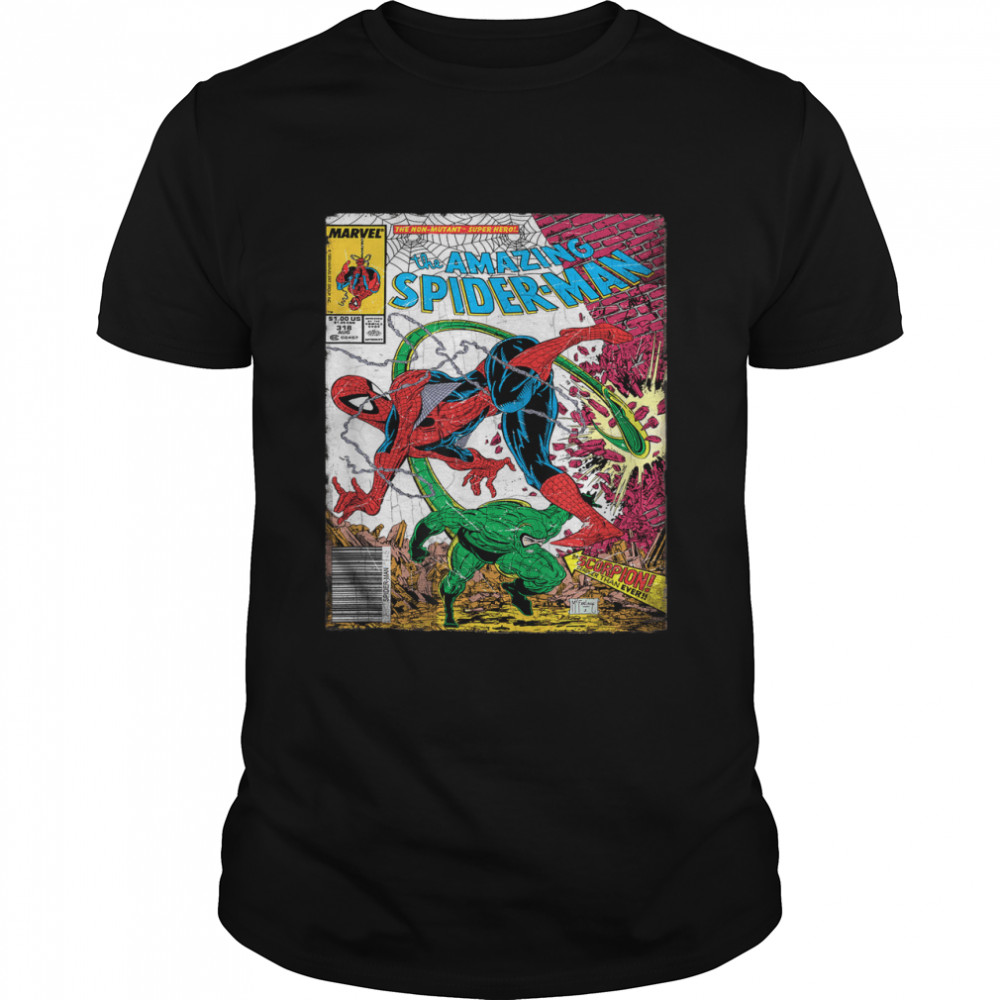 Marvel Spider-Man Classic Retro Comic Scorpion Cover T-Shirt
