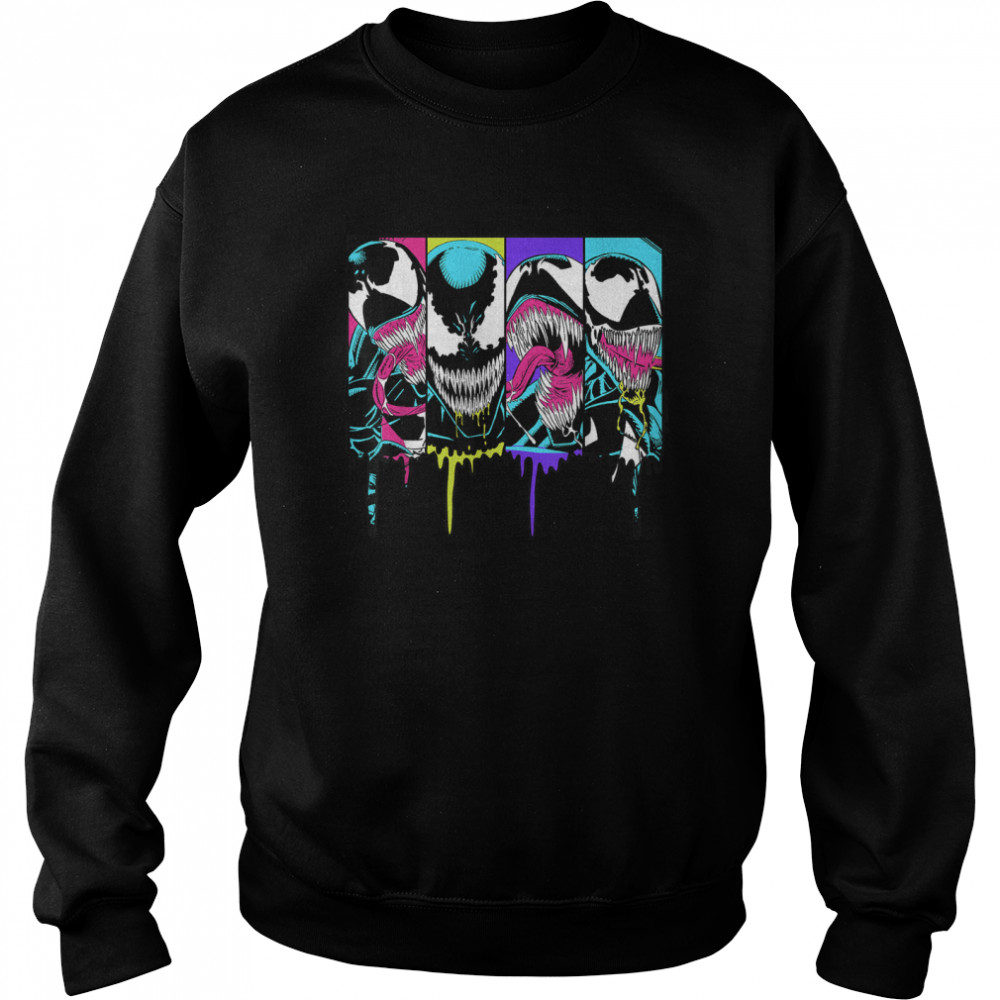 Marvel Venom Colorful Dripping Comic Panel T- Unisex Sweatshirt
