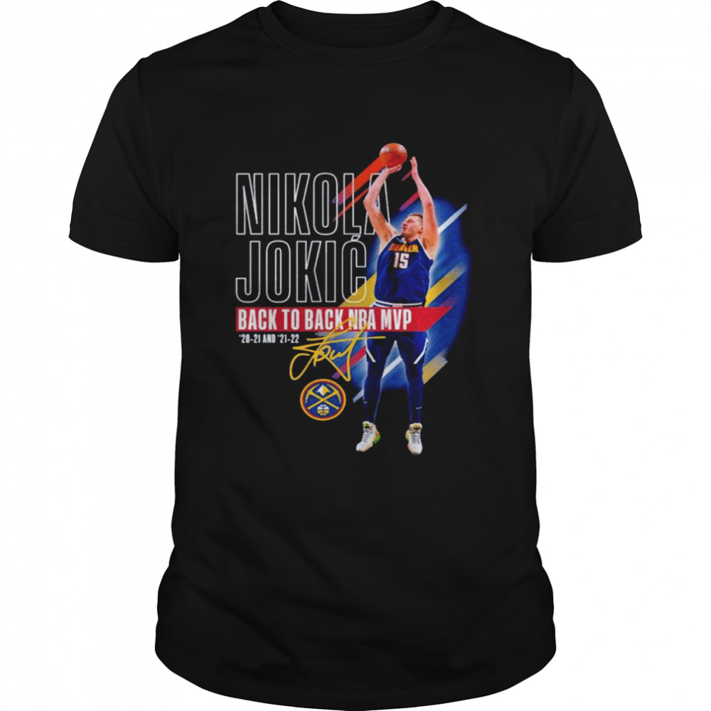 Nikola Jokic 2021-22 Back to Back NBA MVP signature shirt Classic Men's T-shirt