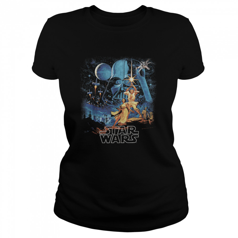 Star Wars A New Hope Faded Vintage Poster Graphic T- Classic Women's T-shirt
