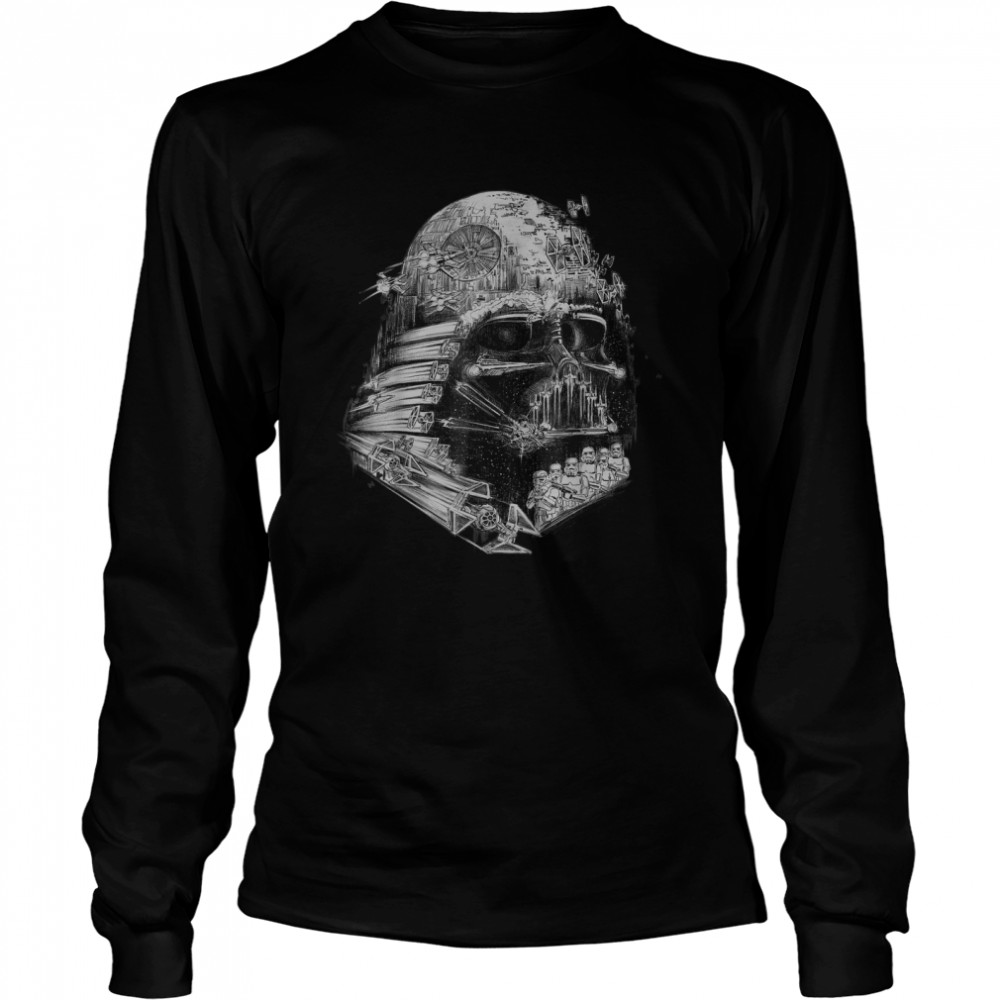 Star Wars Darth Vader Build The Empire Graphic T- Long Sleeved T-shirt