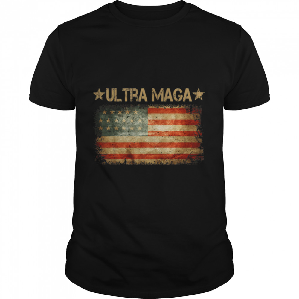 US Flag Anti Joe-Biden Ultra Maga Proud Ultra-Maga T- B0B187BFH9 Classic Men's T-shirt