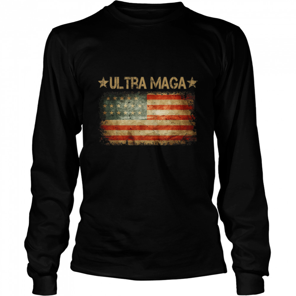 US Flag Anti Joe-Biden Ultra Maga Proud Ultra-Maga T- B0B187BFH9 Long Sleeved T-shirt