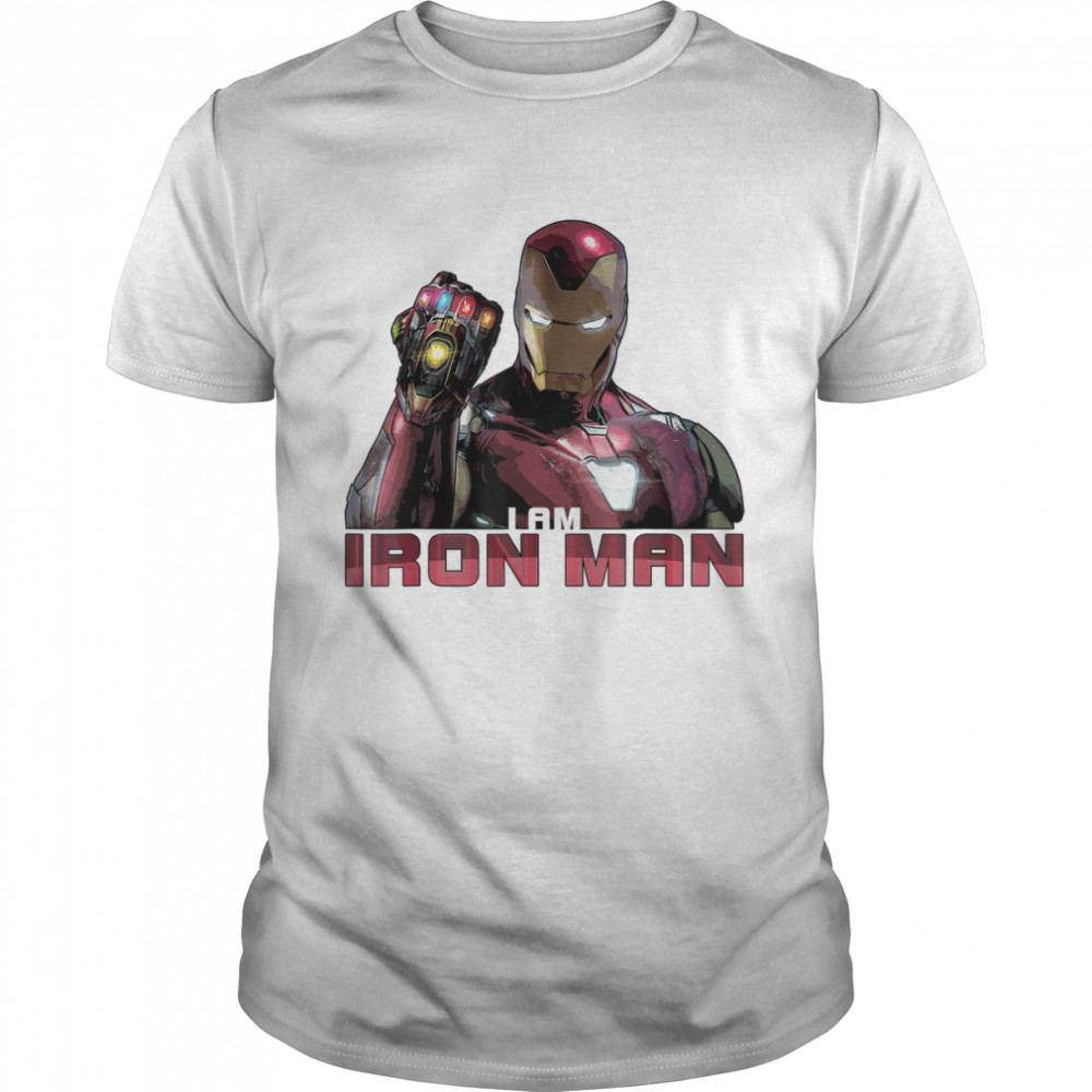 Marvel Avengers Endgame I Am Iron Man Movie Quote Portrait T- Classic Men's T-shirt