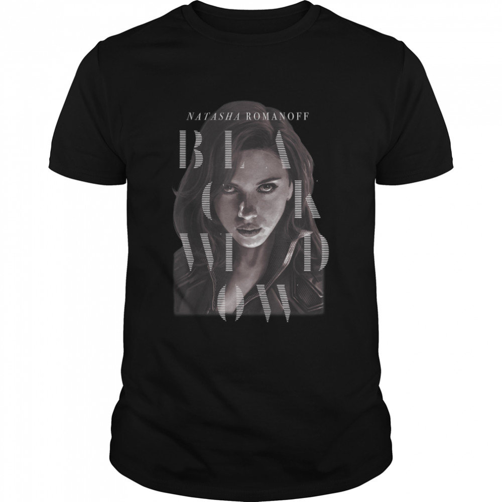 Marvel Black Widow Natasha Romanoff Letter Portrait T- Classic Men's T-shirt