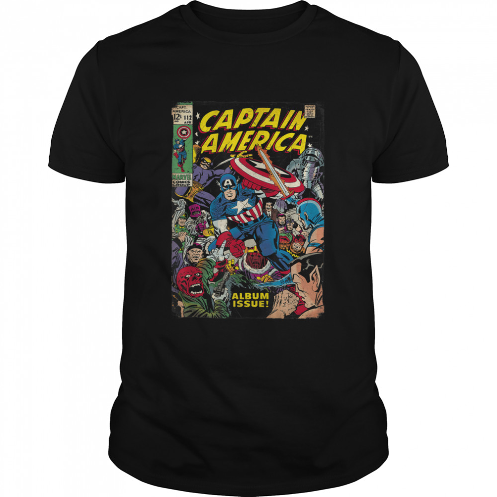 Marvel Captain America Avengers Comic Cover Graphic T-Shirt