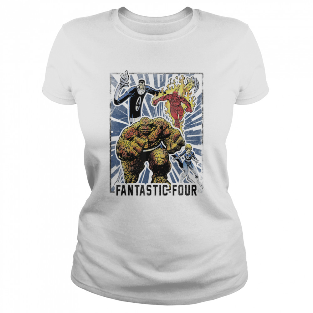Marvel Fantastic Four Vintage Team Poster T- Classic Women's T-shirt