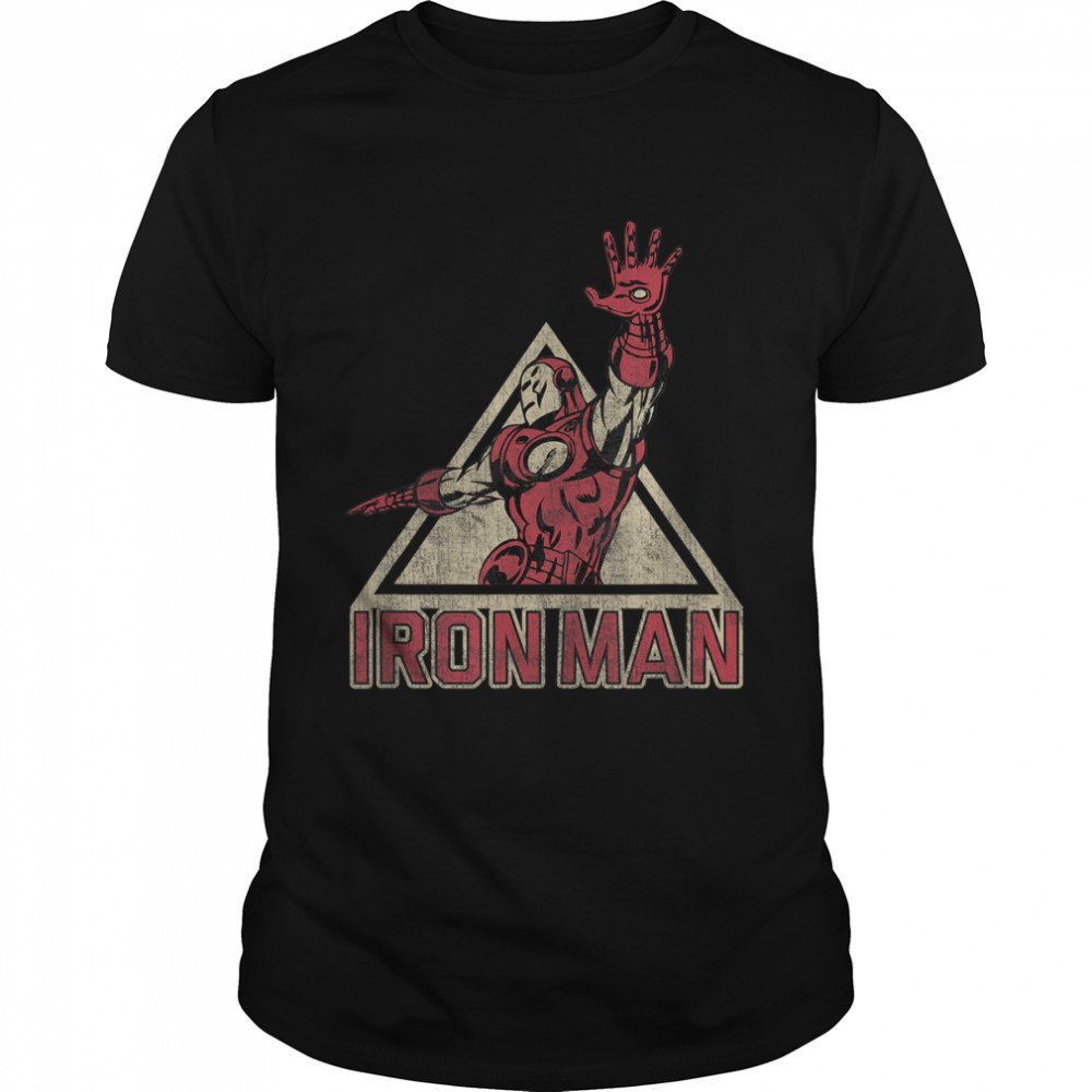 Marvel Iron Man Power Triangle Retro Vintage Graphic T-Shirt