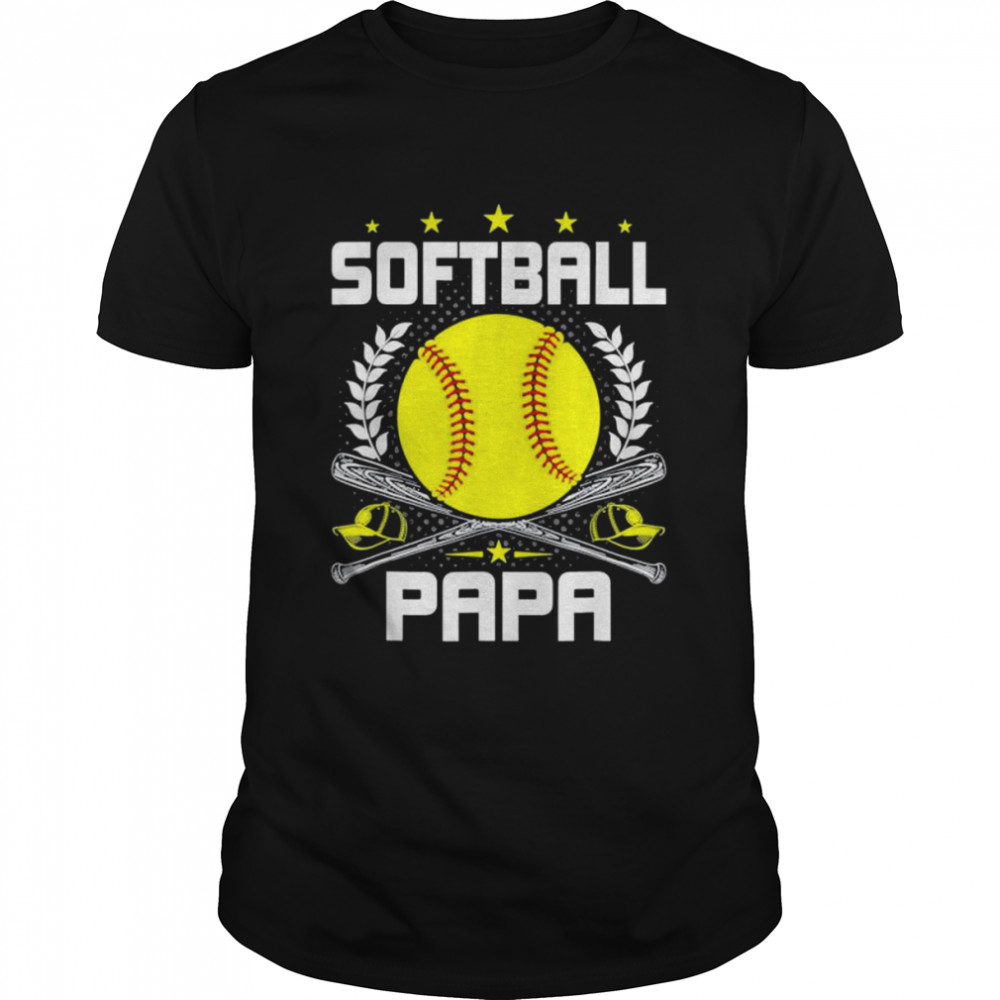 Softball papa baseball lover dad sports lover father’s day shirt Classic Men's T-shirt