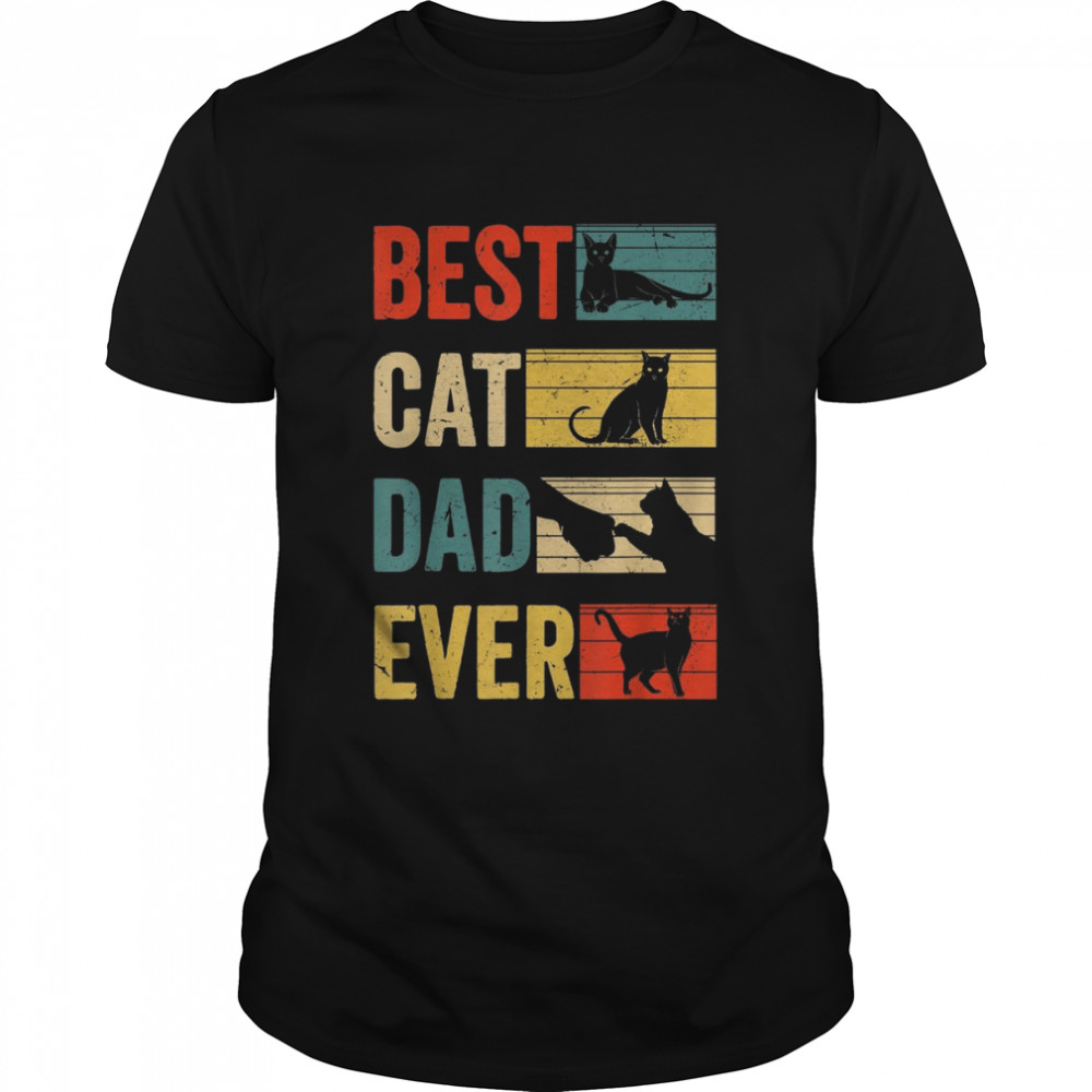 Mens Vintage Cat Daddy Father’s day Best Cat Dad Ever Shirt