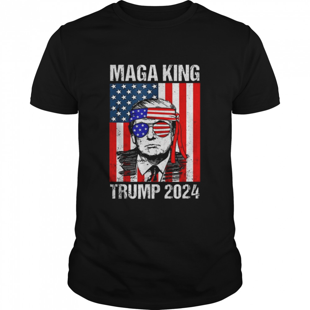 Ultra-maga the great ultra maga king Trump 4th july American flag shirt
