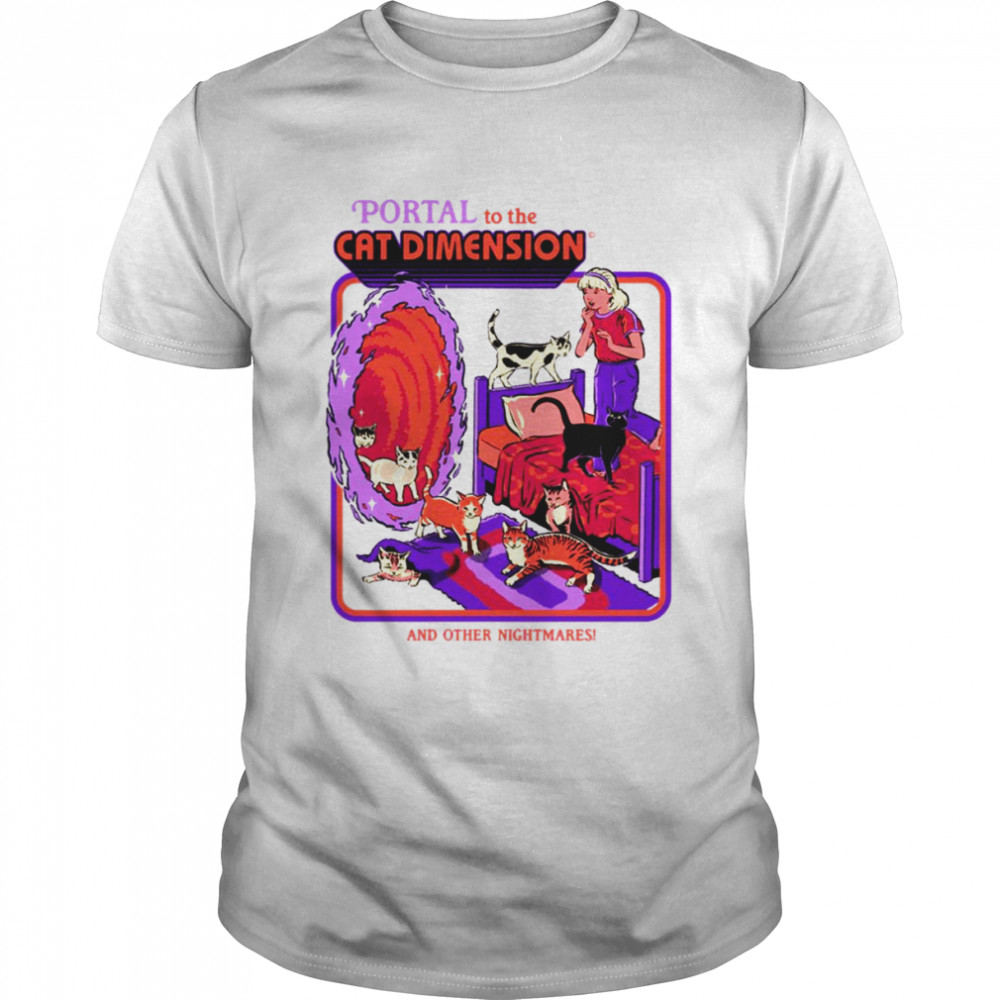 Portal To The Cat Dimension Funny Vintage Kids Art shirt