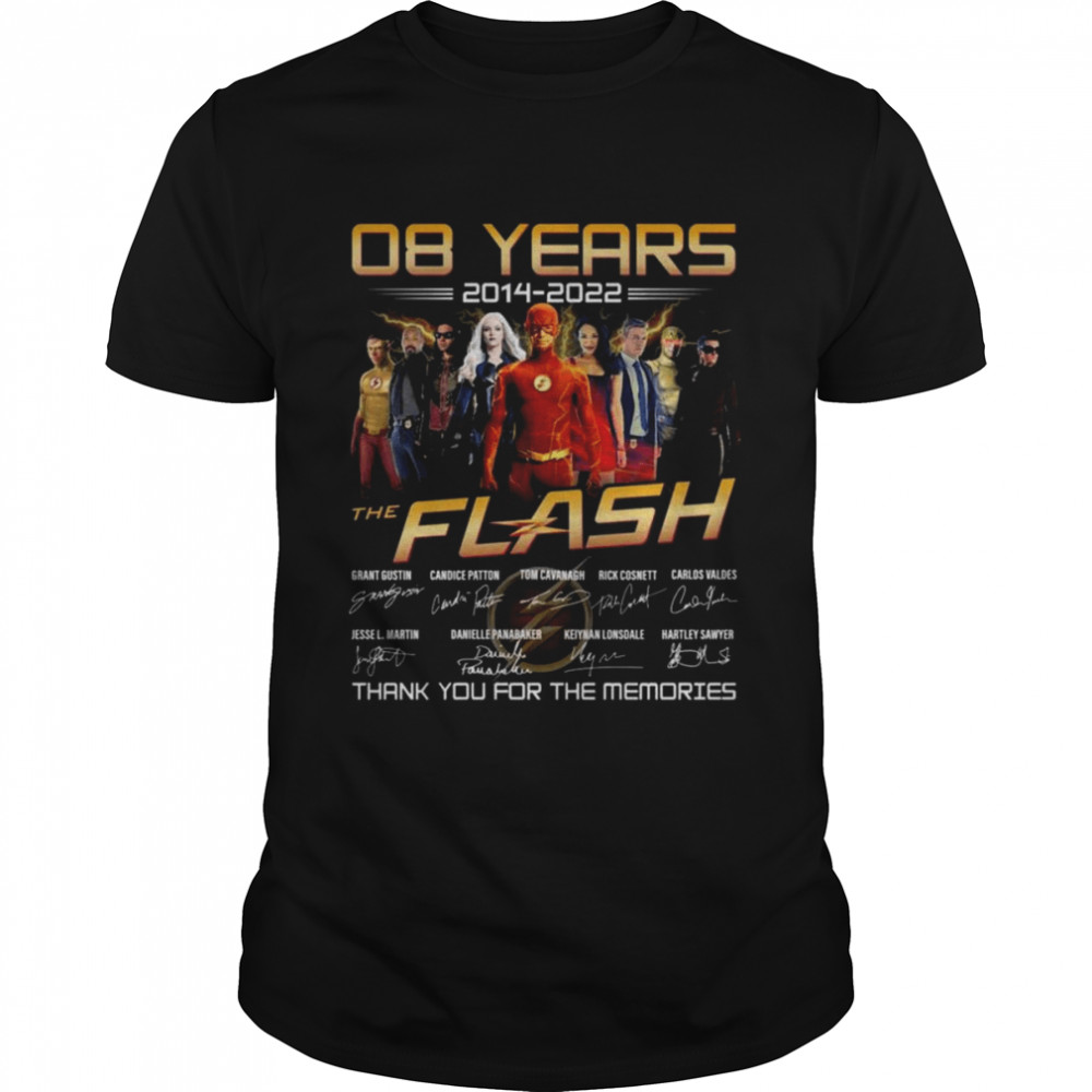The Flash 08 years 2014 2022 thank you for the memories signatures shirt