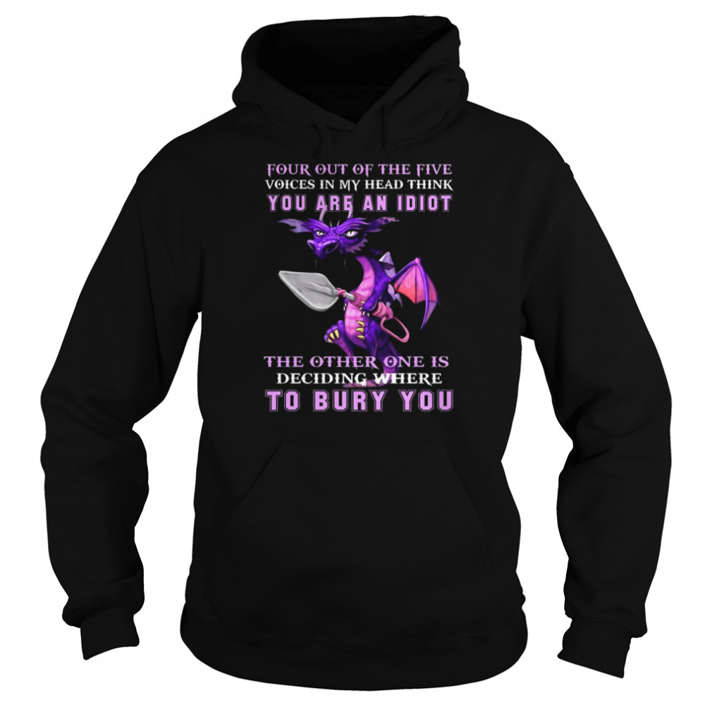 Dragon four out of the five voices in my head think You are an Idiot shirt Unisex Hoodie