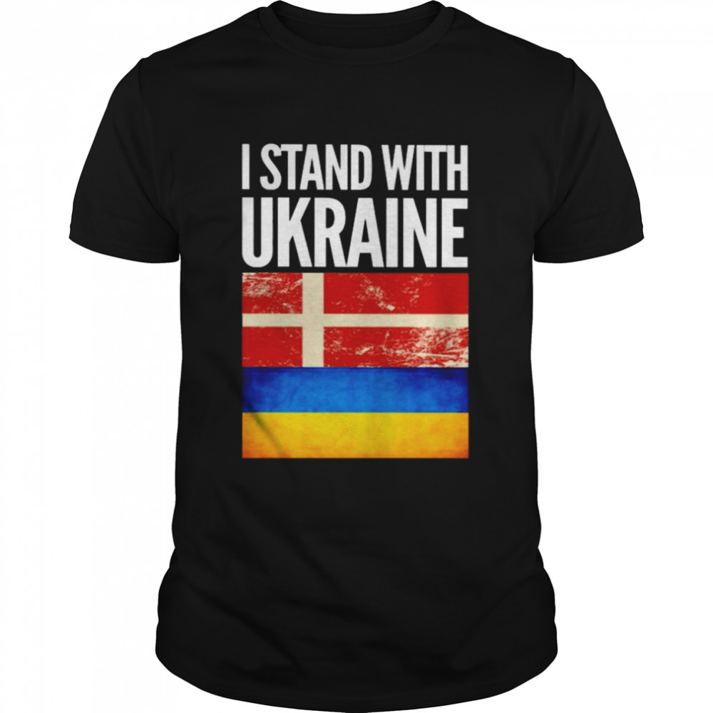 I Stand with Ukraine and Denmark Flag  Classic Men's T-shirt