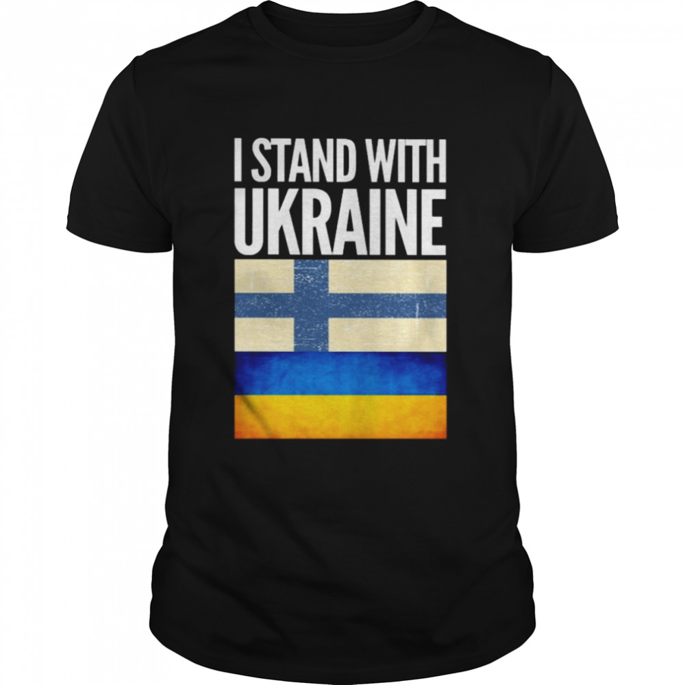 I Stand with Ukraine and Finland Flag  Classic Men's T-shirt