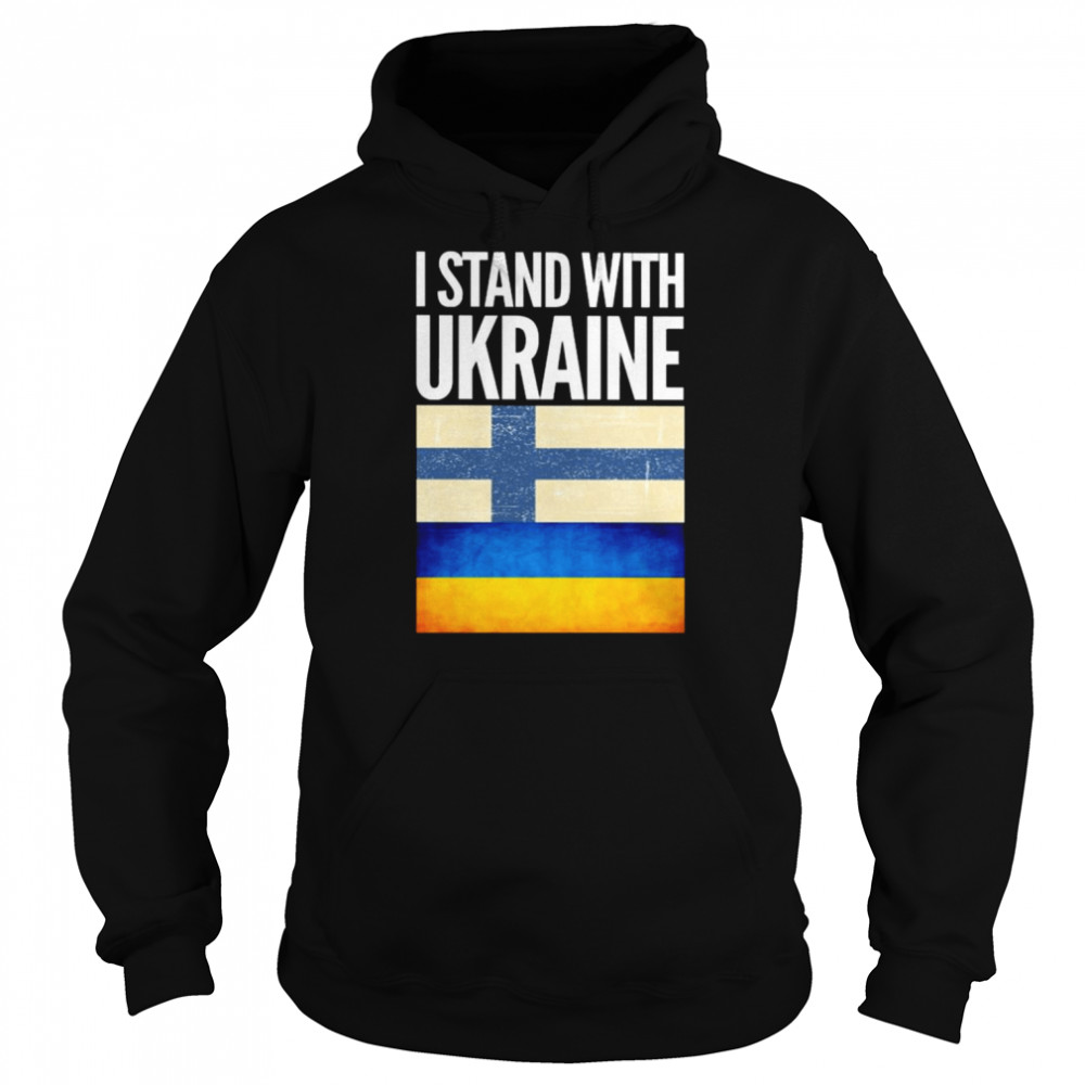 I Stand with Ukraine and Finland Flag  Unisex Hoodie