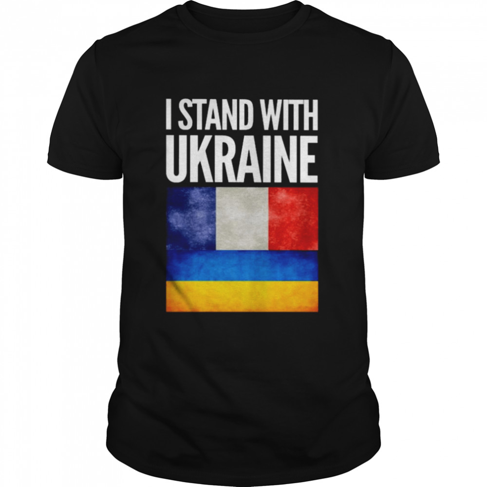 I Stand with Ukraine and France Flag  Classic Men's T-shirt