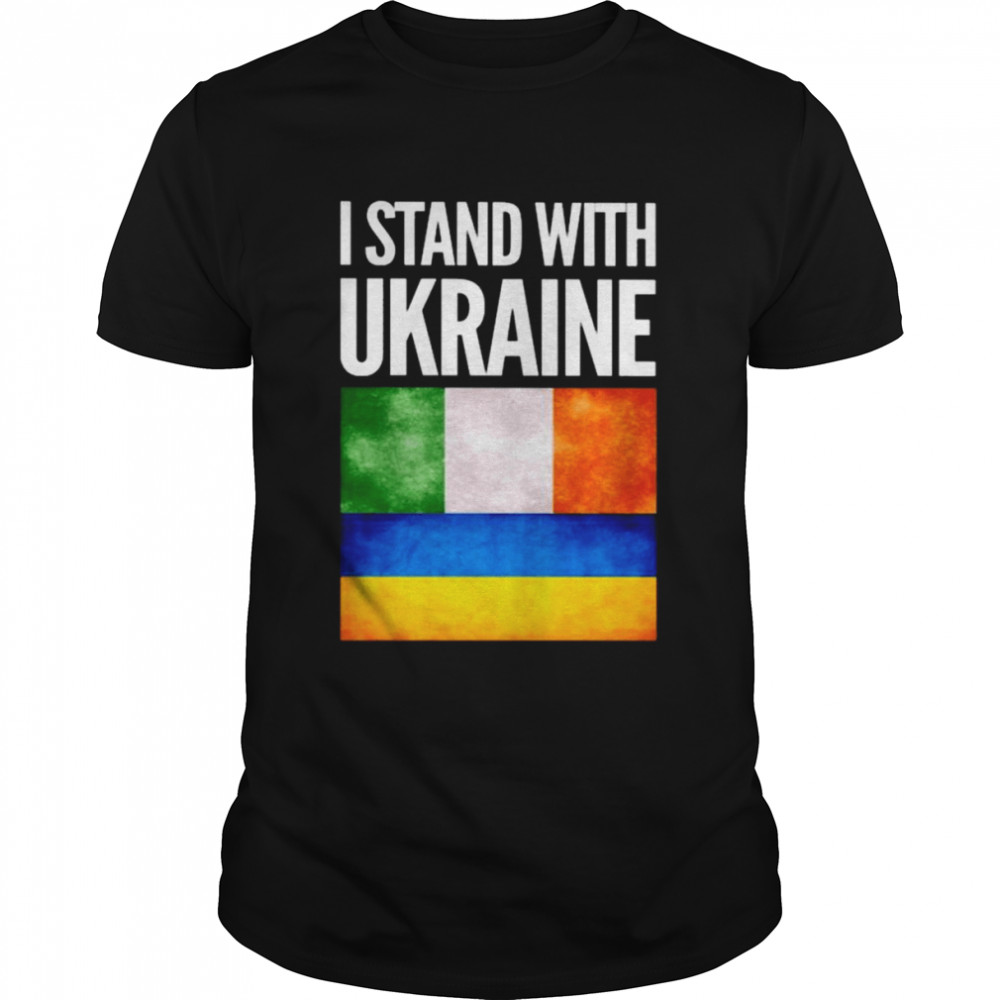 I Stand with Ukraine and Ireland Flag  Classic Men's T-shirt