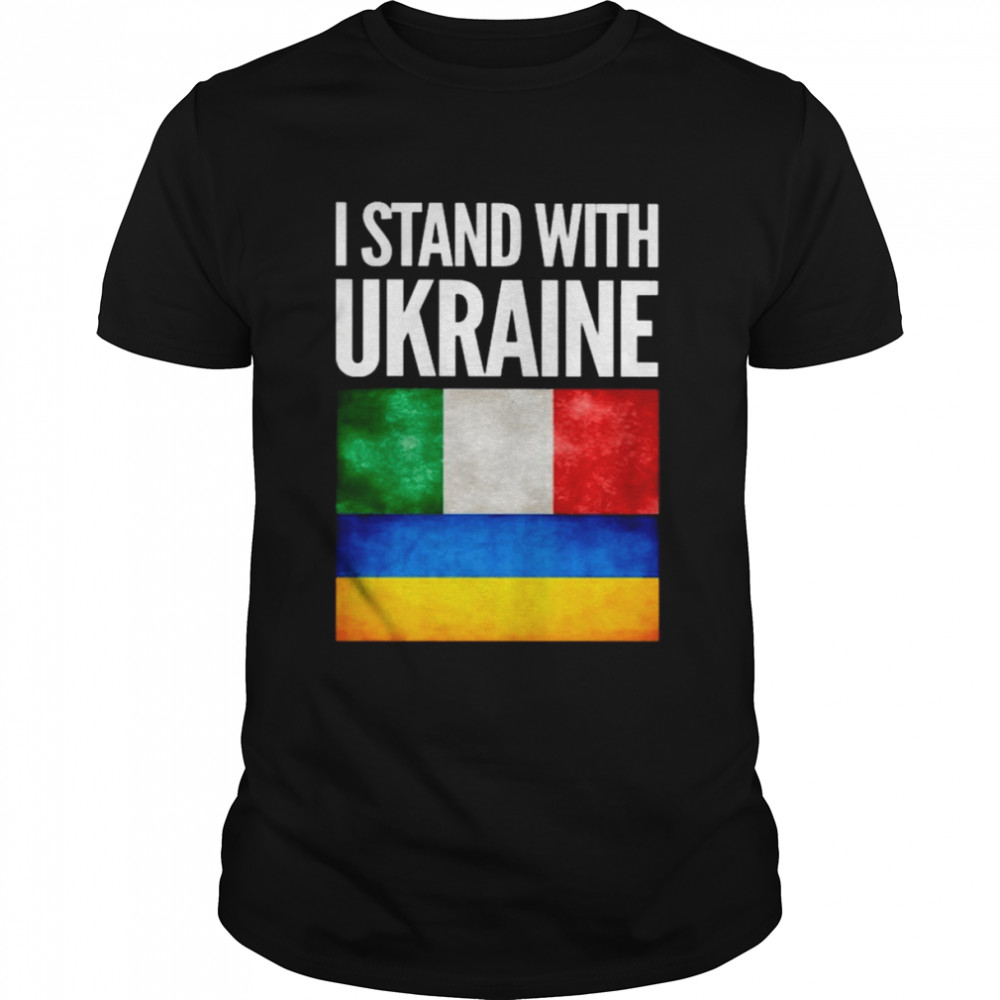 I Stand with Ukraine and Italy Flag  Classic Men's T-shirt