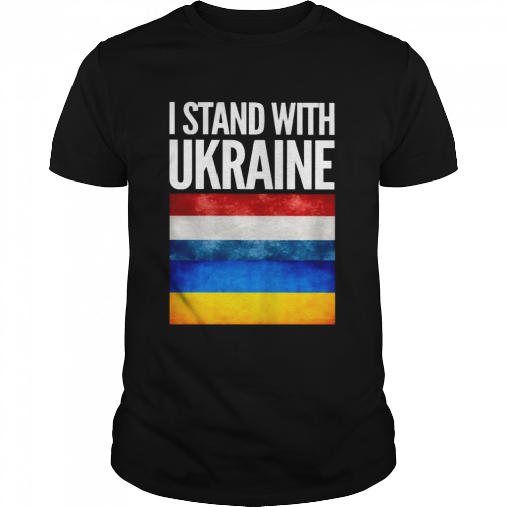 I Stand with Ukraine and Netherlands Flag  Classic Men's T-shirt