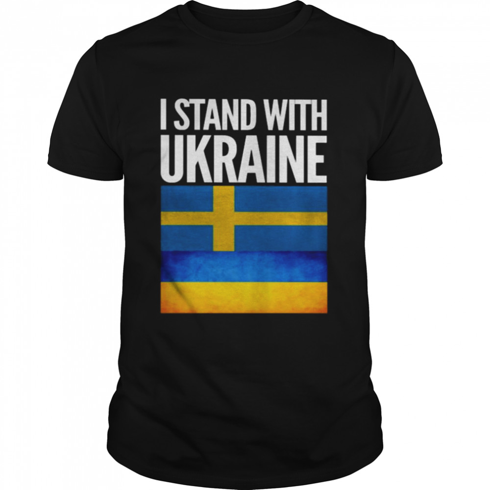 I Stand with Ukraine and Sweden Flag  Classic Men's T-shirt