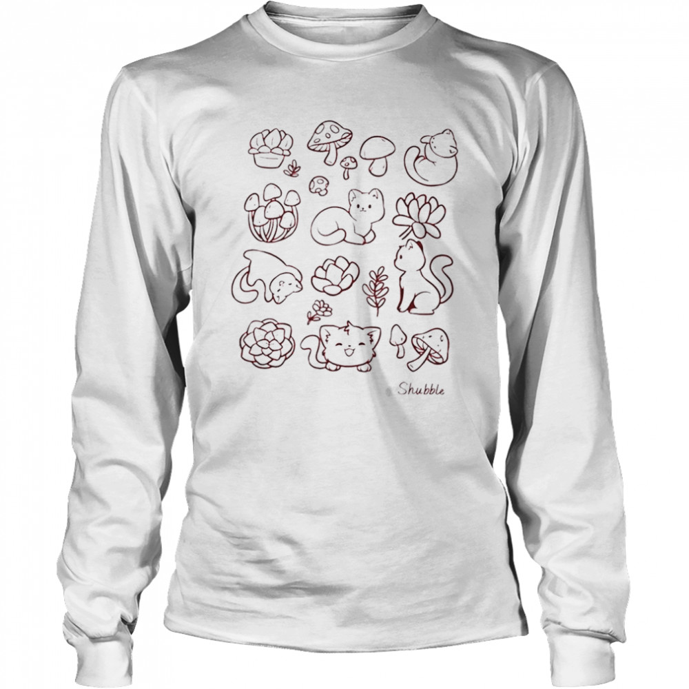Shubble Cats And Plants T- Long Sleeved T-shirt