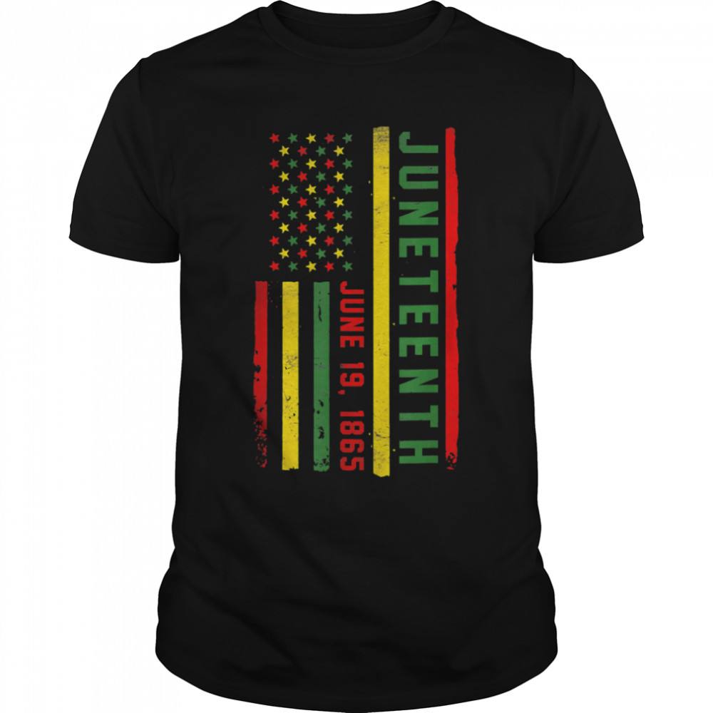 Juneteenth June 19th 1865 Juneteenth Black Freedom Day Flag T-Shirt B0B2D6J4FS