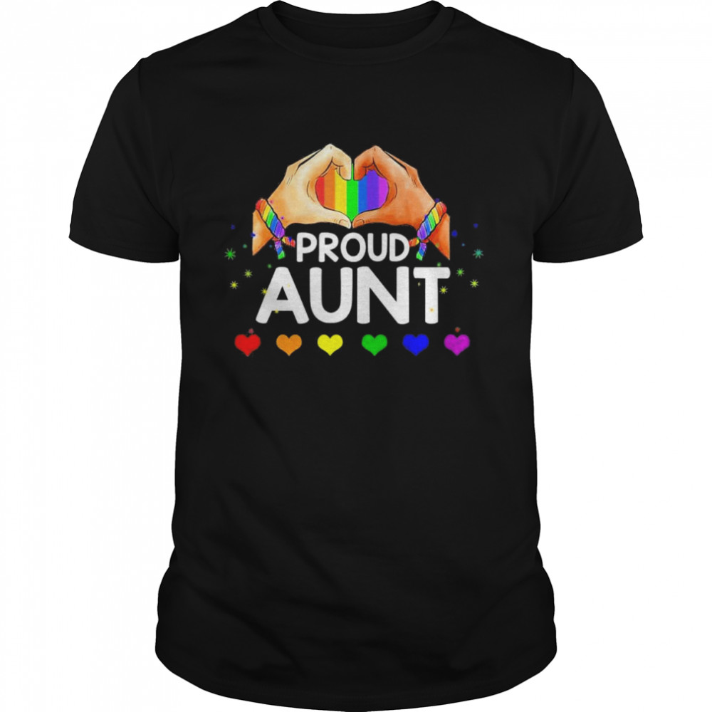 Proud Aunt LGBT Flag Gay Lesbian Pride Parades Rainbow T-Shirt