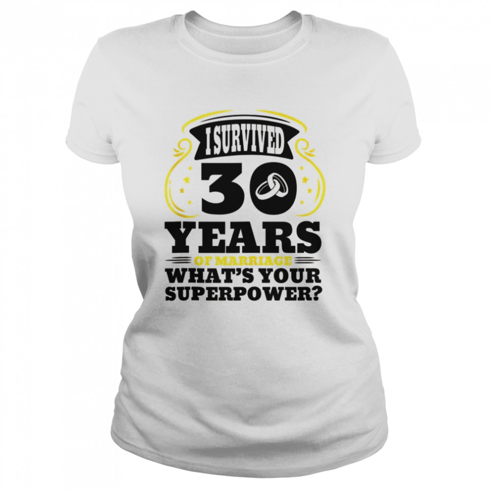 20 Years Of Marriage Superpower 20th Wedding Anniversary Tank Top  Classic Women's T-shirt