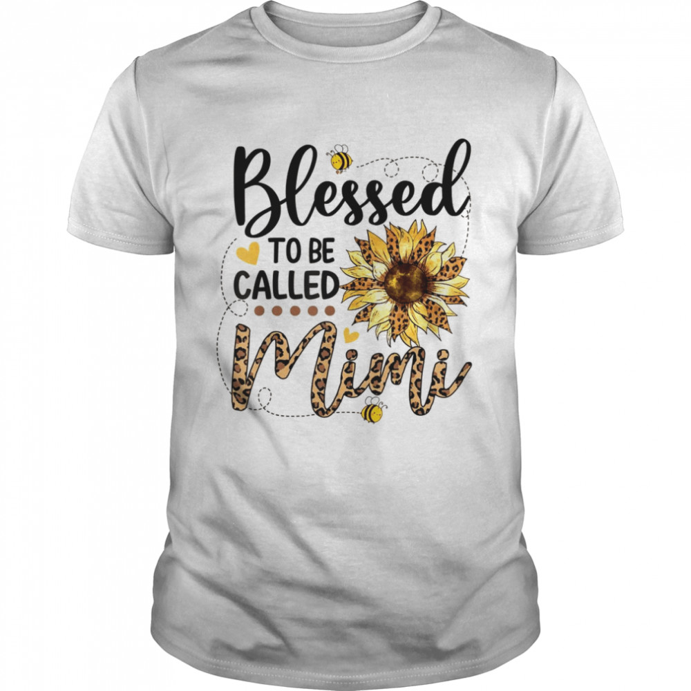 Blessed To Be Called Mimi Leopard Sunflower Bee Shirt