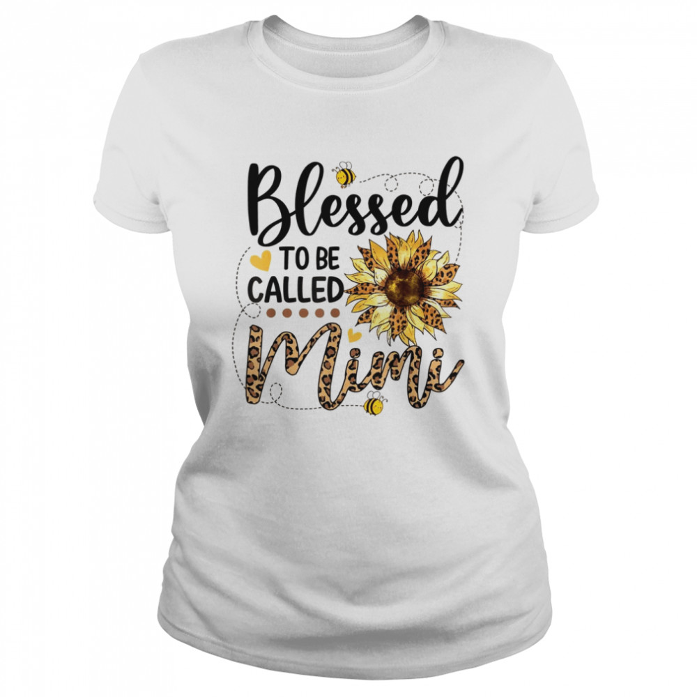 Blessed To Be Called Mimi Leopard Sunflower Bee  Classic Women's T-shirt